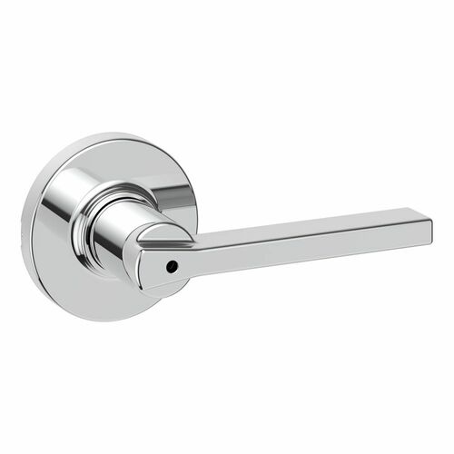 Kwikset 300CSLRDT-26 Casey Privacy Lever Lock, Round Rose, 6AL Latch, RCS Strike, Bright Chrome