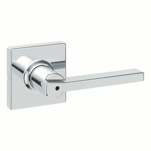 Kwikset 300CSLSQT-26 Casey Privacy Lever Lock, Square Rose, 6AL Latch, RCS Strike, Bright Chrome
