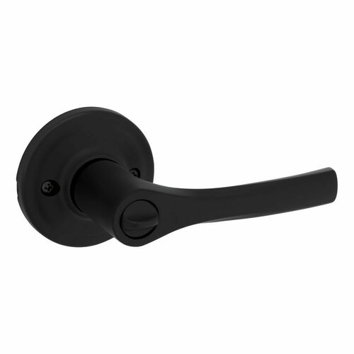 Kwikset 300HYL-514 Henley Matte Black Privacy Lever Lock with 6AL Latch and RCS Strike