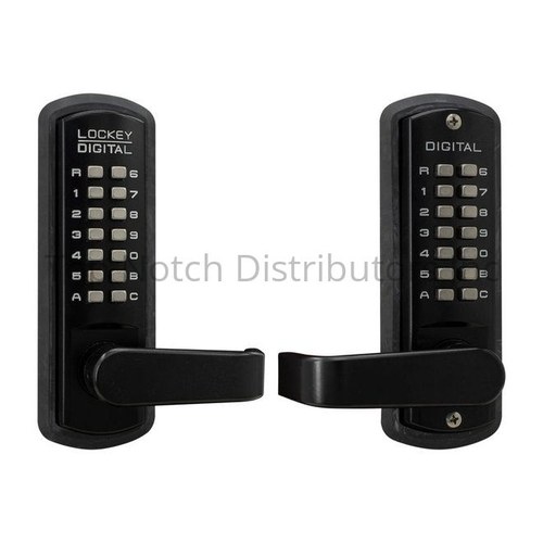 Lockey USA 3835JBMGDC Keyless Lever Lock, Passage Function, Double Combo, Jet Black Finish