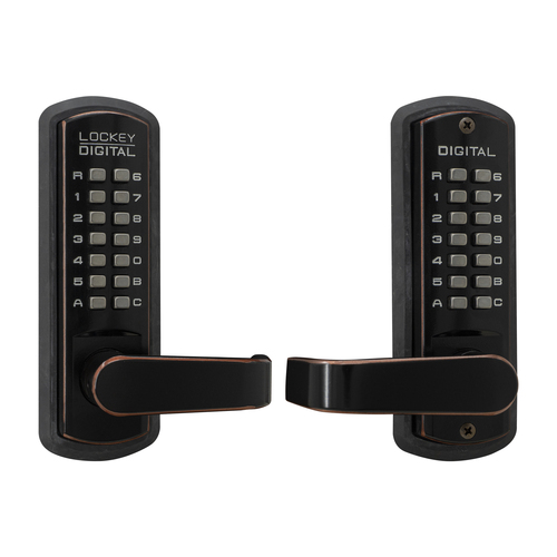 Lockey USA 3835OILDC Keyless Lever Lock with Passage Function, Double Combo, Oil Rubbed Bronze