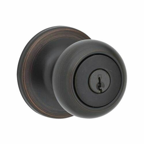 Kwikset 400CV-11P Cove Knob Entry Lock, 6AL Latch, RCS Strike, Venetian Bronze Finish