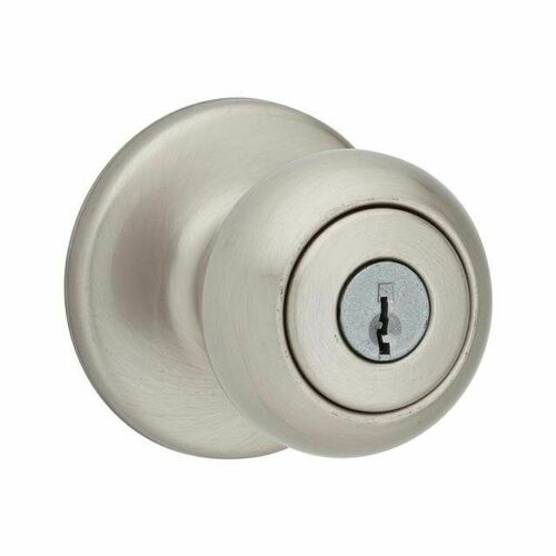 Kwikset 400CV-15 Cove Knob Entry Lock, 6AL Latch RCS Strike, Satin Nickel Finish