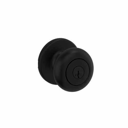 Kwikset 400CV-514S Cove SmartKey Entry Knob Lock with 6AL Latch RCS Strike - Iron Black Finish
