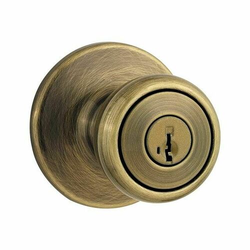 Kwikset 400T-5S Tylo SmartKey Entry Door Lock with 6AL Latch, Antique Brass Finish