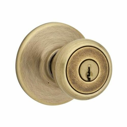 Kwikset 400T-5 Tylo Entry Door Lockset, 6AL Latch, RCS Strike, Antique Brass Finish