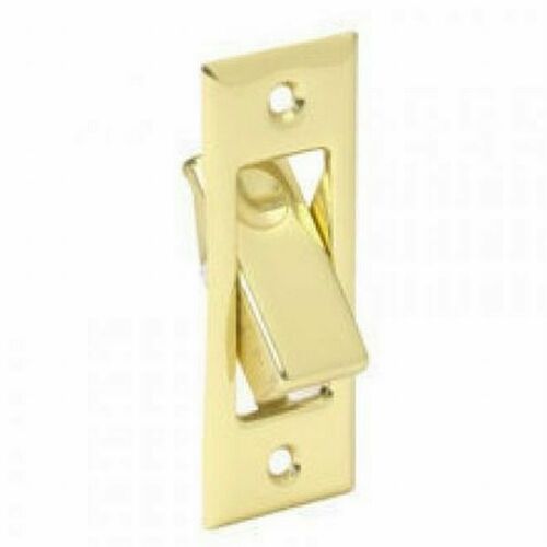 Ives 42B3 Brass Pocket Door Bolt - Bright Finish