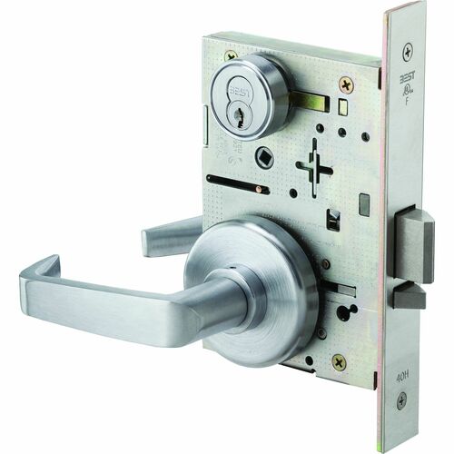 Best 45H7R15H626RH Mortise Lock Classroom 15 Lever RH H Rose 7 Pin Satin Chrome