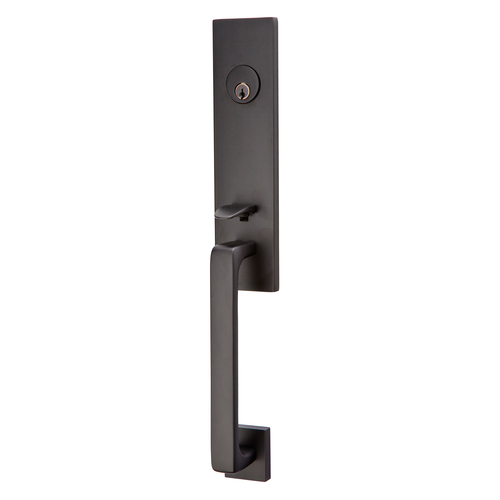 Emtek 4818HLOUS19RH Helios Right Hand Single Cylinder Tubular Handleset, Flat Black Finish