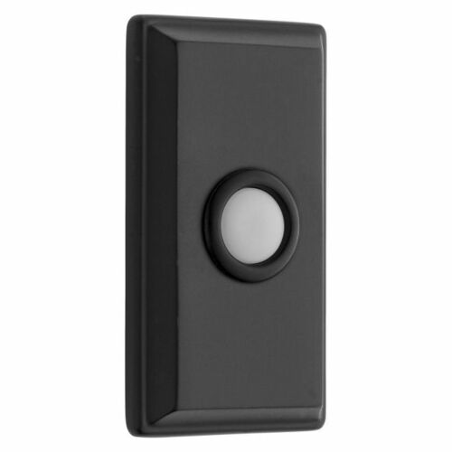 Baldwin 4860190 Satin Black Rectangular Bell Button