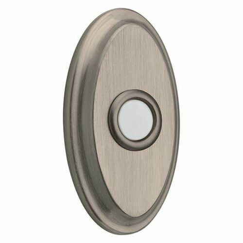 Baldwin 4861056 Satin Nickel Oval Bell Button - Lifetime Finish