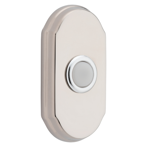 Baldwin 4862055 Arch Bell Button - Lifetime Bright Nickel Finish