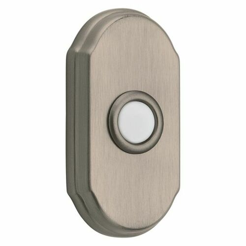 Baldwin 4862056 Arch Bell Button - Lifetime Satin Nickel Finish