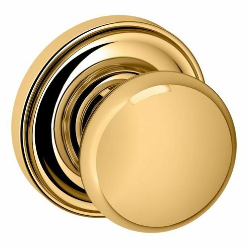 Baldwin 5000031IDM 5000 Knob with 5048 Rose Half Dummy Lock - Unlacquered Brass Finish