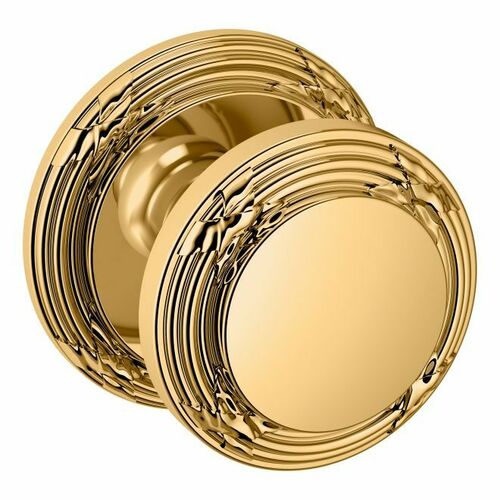 Baldwin 5013003IDM 5013 Knob with 5021 Rose Half Dummy Lock - Lifetime Brass Finish