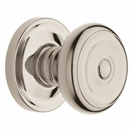 Baldwin 5020055PASS Passage Set 5020 with 5048 Rose, Lifetime Bright Nickel Finish