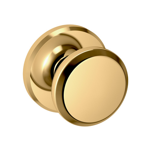 Baldwin 5023031IDM 5023 Knob with R016 Rose Half Dummy Lock, Unlacquered Brass Finish