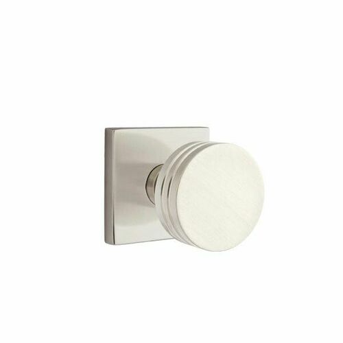 Emtek 5050BNUS15 Bern Dummy Knob Pair, Square Rose, Satin Nickel, 1-1/4