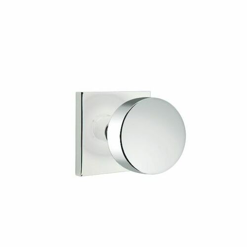 Emtek 5050ROUUS26 Round Knob Dummy Pair, Square Rose, Polished Chrome, 1.25