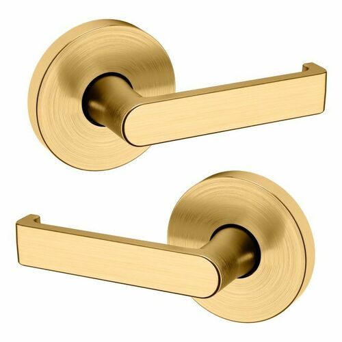Baldwin 5105044FD 5105 Lever with 5046 Rose Dummy Lock, Satin Brass Finish