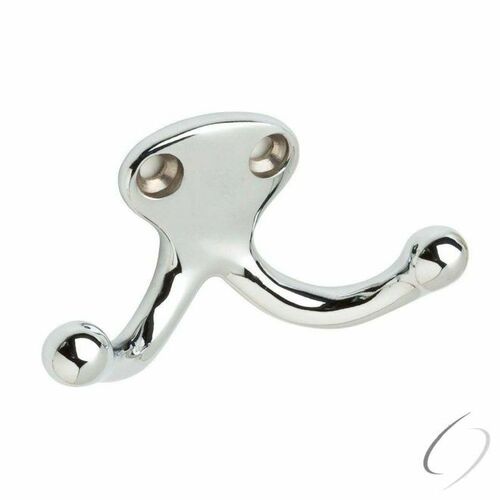 Ives 582B26 Brass Double Wardrobe Hook - Bright Chrome Finish