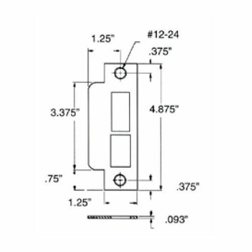 Baldwin 6040102R Right Hand ASA Strike for 2-3/4