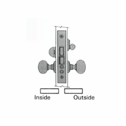 Baldwin 6301112L Left Hand Apartment Knob Mortise Lock, 2-1/2