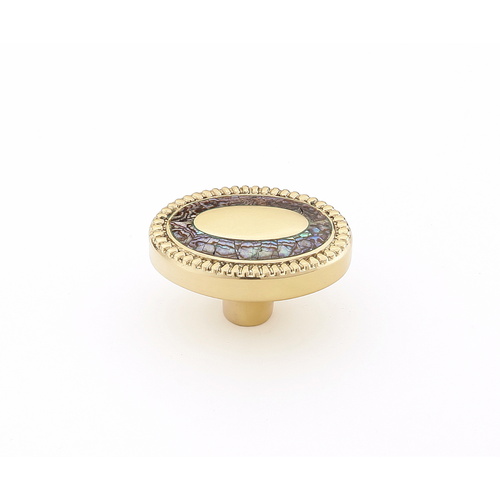 Schaub 657-PB Schaub Fair Isle Imperial Shell Cabinet Knob, Polished Brass, 1-5/8