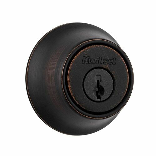 Kwikset 660-11PS.DS Single Cylinder Deadbolt with SmartKey, Venetian Bronze Finish