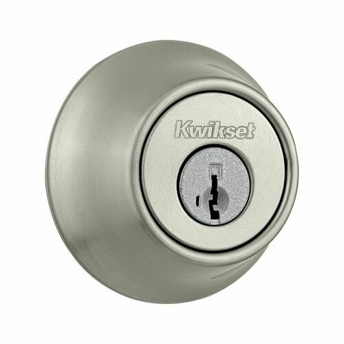 Kwikset 660-15SFV1 Single Cylinder Deadbolt SmartKey with RCAL Latch and 5303 Strike with New Chassis Satin Nickel Finish