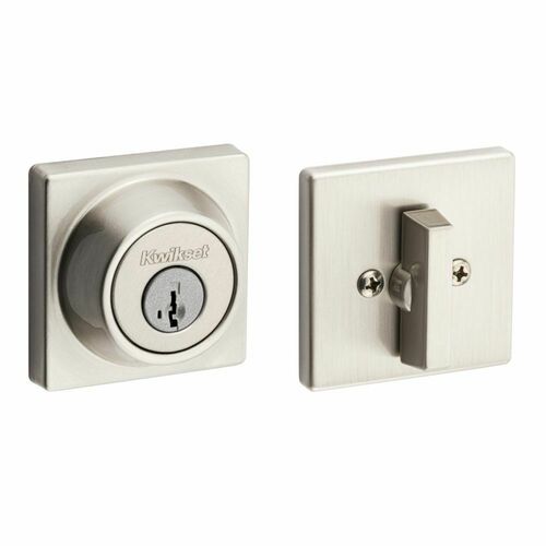 Kwikset 660SQT-15S.DS SmartKey Single Cylinder Deadbolt with RCAL Latch Dual RCS, Satin Nickel