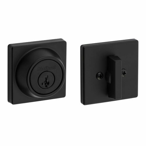 Kwikset 660SQT-514S.DS SmartKey Single Cylinder Deadbolt with RCAL Latch Dual RCS, Matte Black