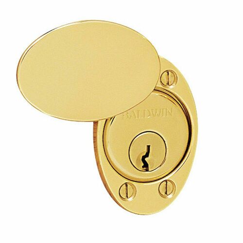 Baldwin 6755031 Unlacquered Brass Cylinder Lock Cover Plate