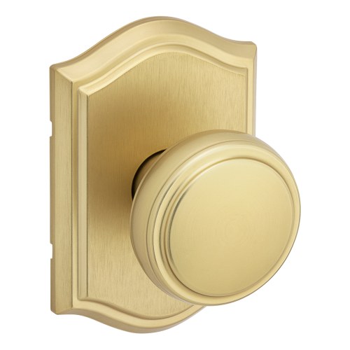 Kwikset 720SOKART-4 Sora Knob with Capetown Rose Passage Lock, Satin Brass Finish