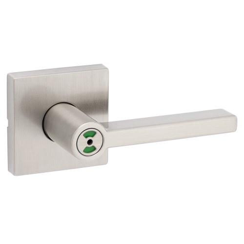 Kwikset 730HFLSQTIND-15 Halifax Privacy Lever Lock, Square Rose, Satin Nickel, 4AL Latch, RCS Strike