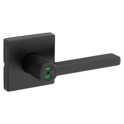 Kwikset 730HFLSQTIND-514 Halifax Square Rose Privacy Lock with Indicator, 4AL Latch, Matte Black