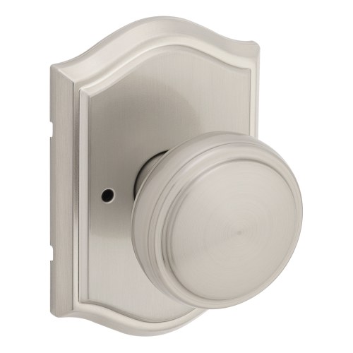 Kwikset 730SOKART-15 Sora Privacy Knob with Capetown Rose, 6AL Latch, Satin Nickel Finish