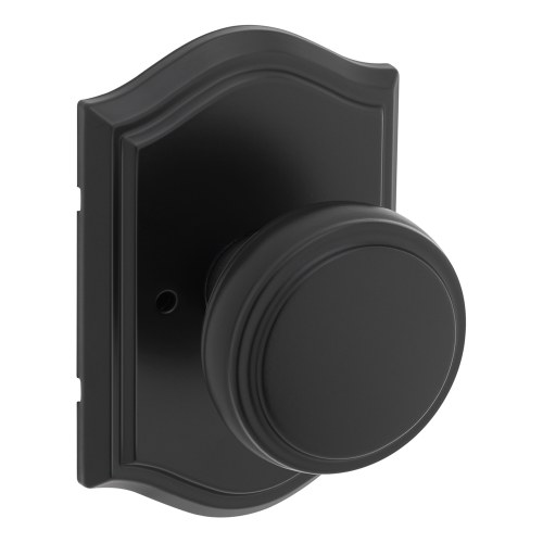 Kwikset 730SOKART-514 Sora Knob with Capetown Rose Privacy Lock, Matte Black, 6AL Latch