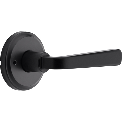Kwikset 730TDLTRCT-514 Trafford Privacy Lever Lock, Rectangle Rose, Matte Black, 6AL Latch