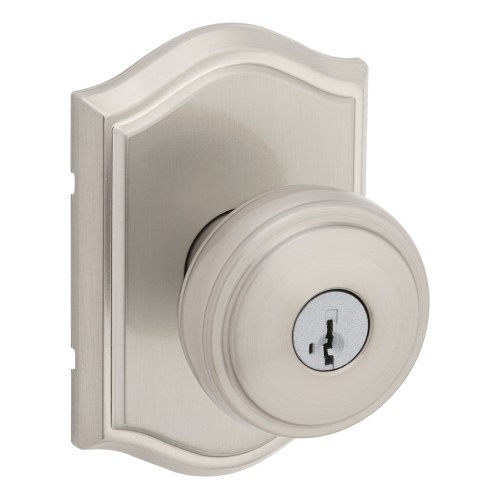Kwikset 740SOKART-15S Sora Knob with Capetown Rose Entry Lock, SmartKey, Satin Nickel Finish