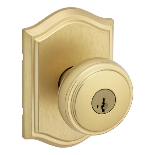 Kwikset 740SOKART-4S Sora Knob with Capetown Rose SmartKey Entry Lock, Satin Brass Finish