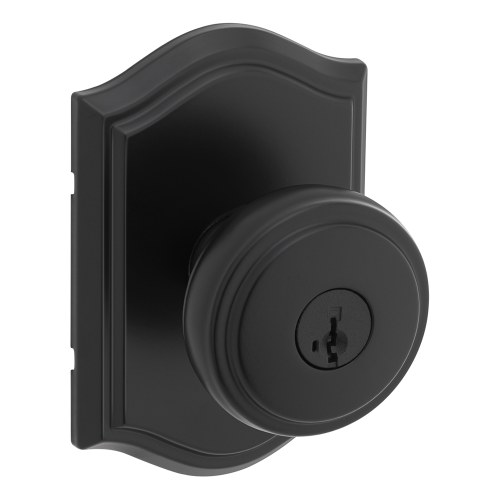 Kwikset 740SOKART-514S Sora Knob with Capetown Rose SmartKey Entry Lock, Matte Black Finish