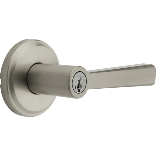 Kwikset 740TDLTRCT-15S Trafford Lever Entry Lock, SmartKey, Satin Nickel, 6AL Latch, RCS Strike