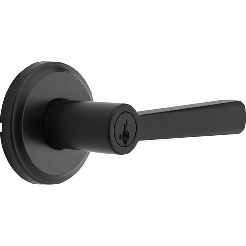 Kwikset 740TDLTRCT-514S Trafford Lever Entry Lock, SmartKey, 6AL Latch, RCS Strike, Matte Black
