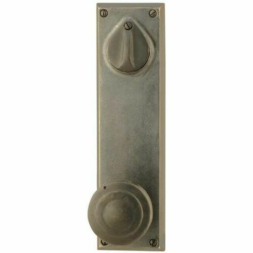 Emtek 7560BUMB Butte Knob with Rectangular Sideplate Single Cylinder Passage Medium Bronze Finish
