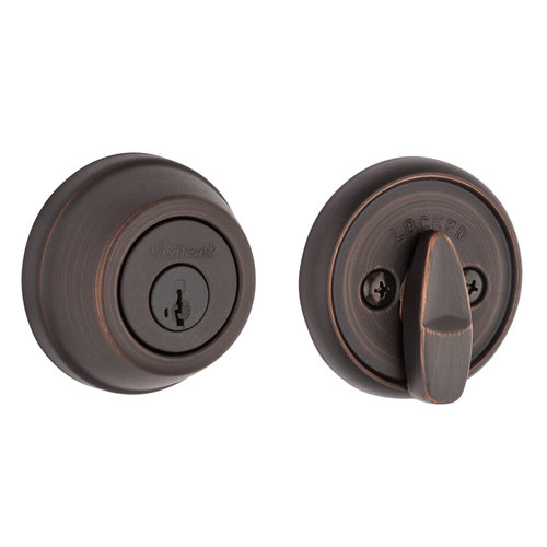 Kwikset 780-11PS.STRKP SmartKey Single Cylinder Deadbolt with 6AL Latch STRKP Strikes, Venetian Bronze