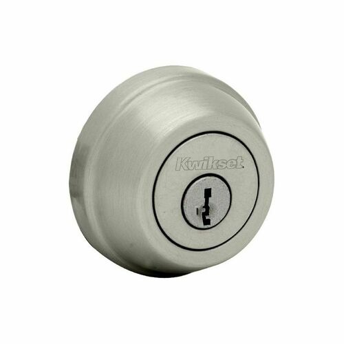 Kwikset 780-15S.STRKP SmartKey Single Cylinder Deadbolt with 6AL Latch Satin Nickel Strikes