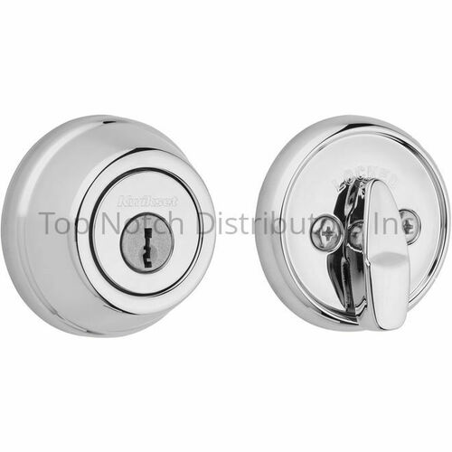 Kwikset 780-26.STRKP Single Cylinder Deadbolt with 6AL Latch STRKP Strikes, Bright Chrome Finish