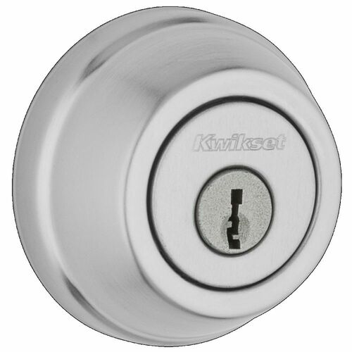 Kwikset 780-26D.STRKP Single Cylinder Deadbolt with 6AL Latch STRKP Strikes - Satin Chrome