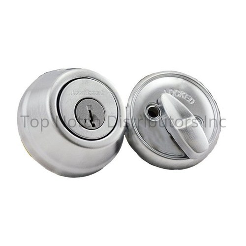 Kwikset 780-26DS.STRKP SmartKey Single Cylinder Deadbolt with 6AL Latch STRKP Strikes, Satin Chrome